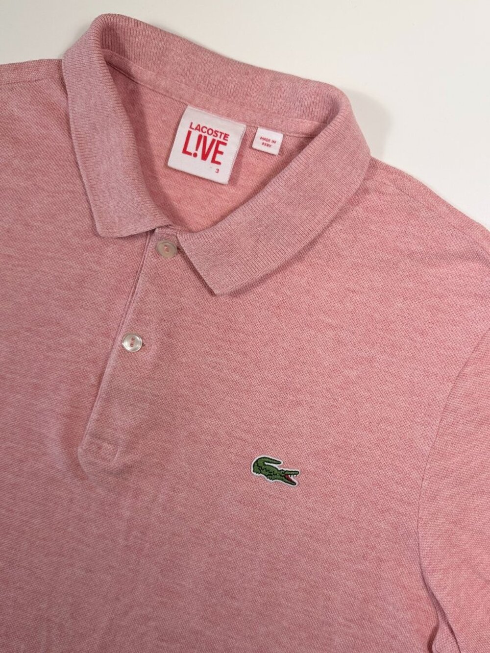 Lacoste Live Polo Shirt - Salmon Pink - Size FR 3